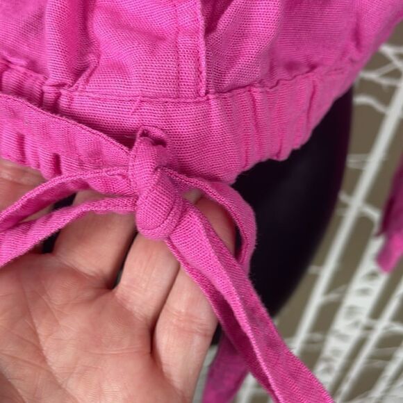 Barbiecore Bubblegum Pink Linen Blend Pullover Shirt / Shacket - Picture 10 of 16